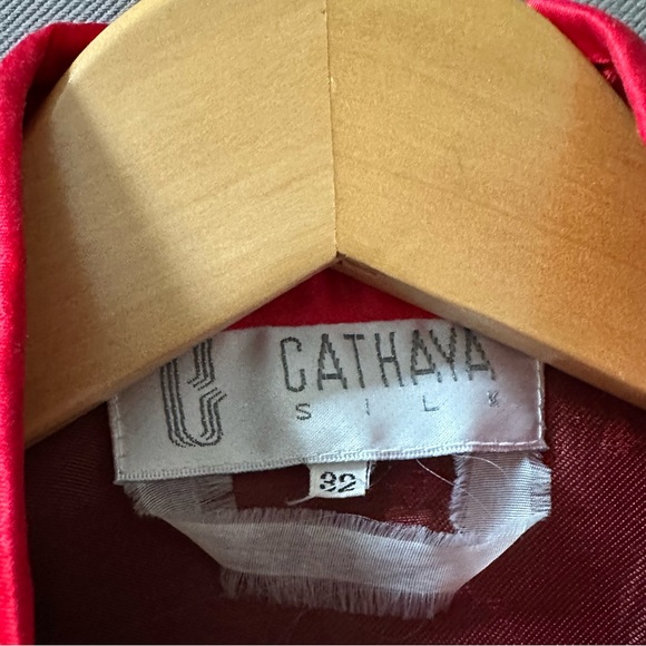 Traditional Mandarin top CATHAYA silk sz 32/sm red vintage beautiful condition - Picture 6 of 10